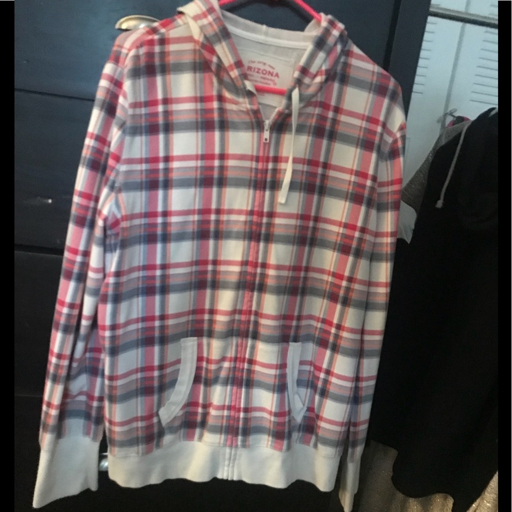 Flannel zip up jacket